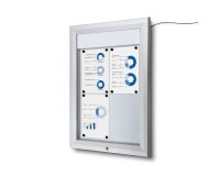 Vergrendelbaar Notitiebord Outdoor Verlicht Logo 4x A4
