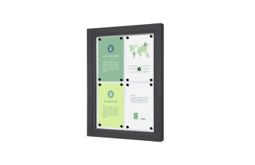 Vitrina exterior con cerradura Slim 4 x A4 Antracita