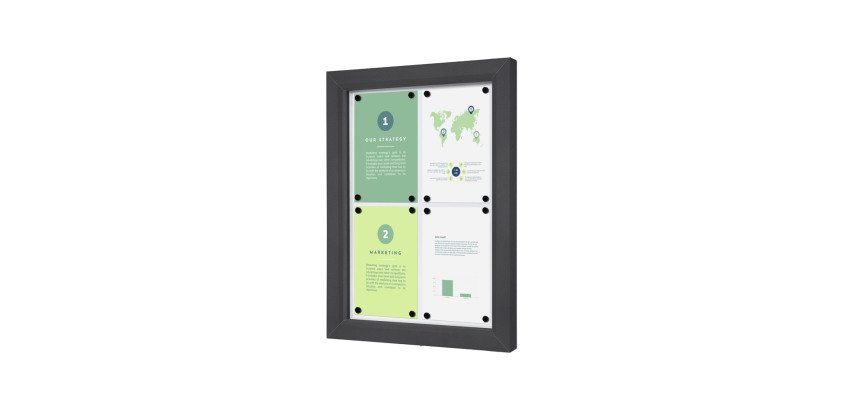 Outdoor Lockable Showcase Slim 4 x A4 Anthracite