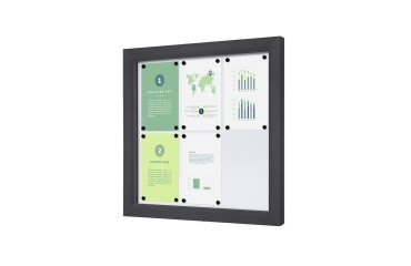 Vitrina exterior con cerradura Slim 6 x A4 Antracita