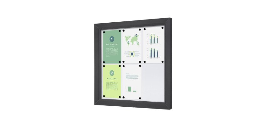 Outdoor Lockable Showcase Slim 6 x A4 Anthracite