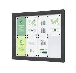Vitrina exterior con cerradura Slim 8 x A4 Antracita