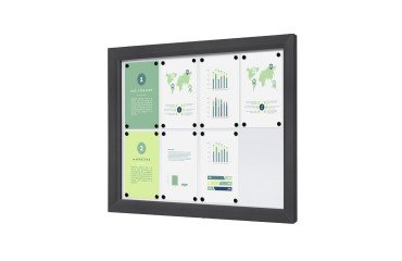 Vitrina exterior con cerradura Slim 8 x A4 Antracita