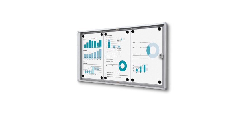 Vergrendelbaar Notitiebord Indoor Economy B1 Brandwerend 3x A4