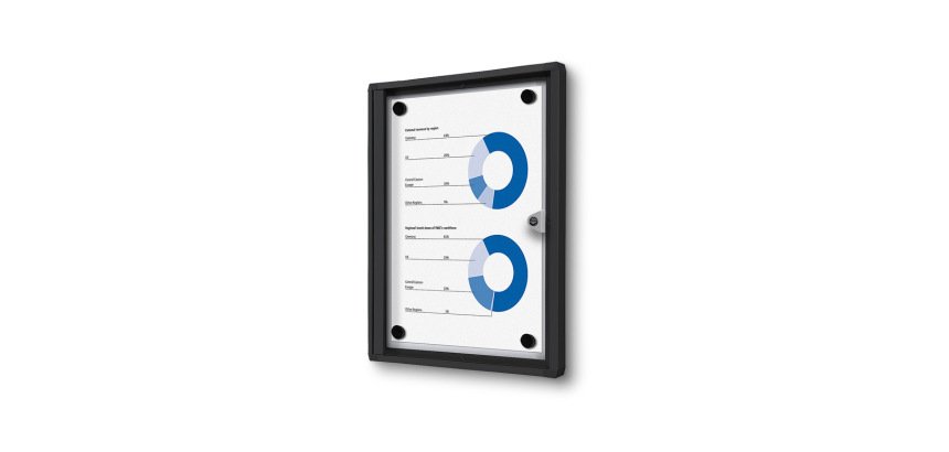 Indoor Lockable Showcase Economy Black 1x A4