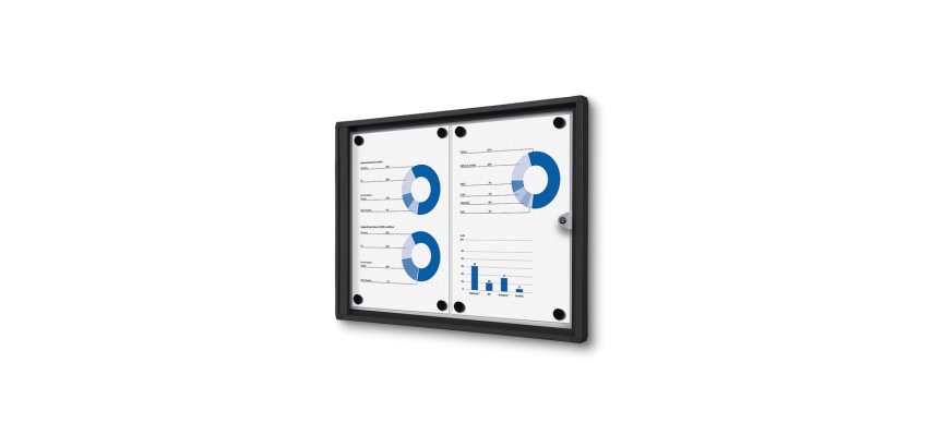 Vitrine Intérieure Verrouillable Economy SCXS 2x A4 Noir