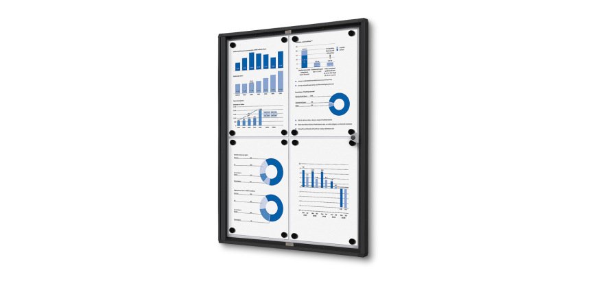Vitrina Interior Económica 4x A4 Negra
