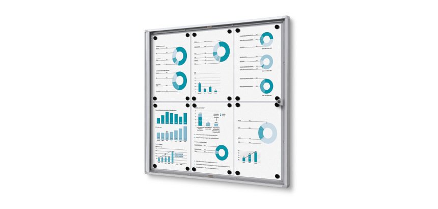 Vergrendelbaar Notitiebord Indoor Economy B1 Brandwerend 6x A4