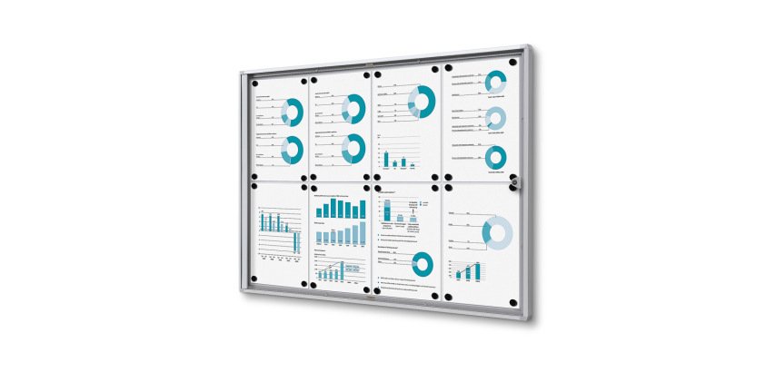 Vitrine Intérieure Verrouillable Economy SCXS 8x A4 Classement au Feu B1