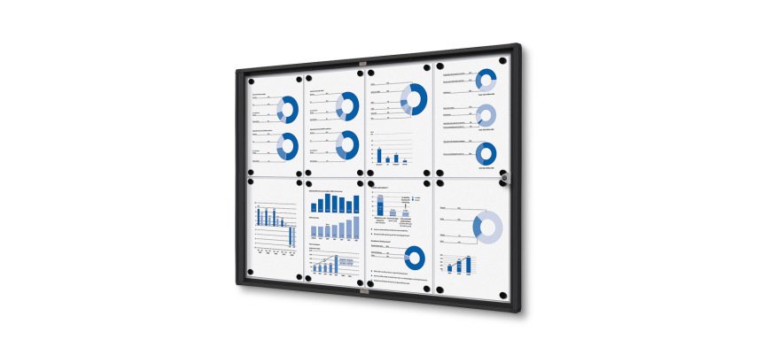 Vitrine Intérieure Verrouillable Economy SCXS 8x A4 Noir