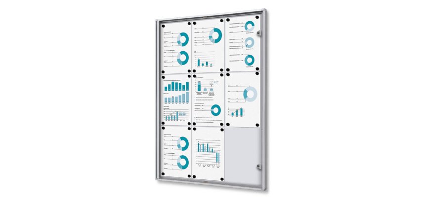 Vitrine Intérieure Verrouillable Economy SCXS 9x A4 Classement au Feu B1