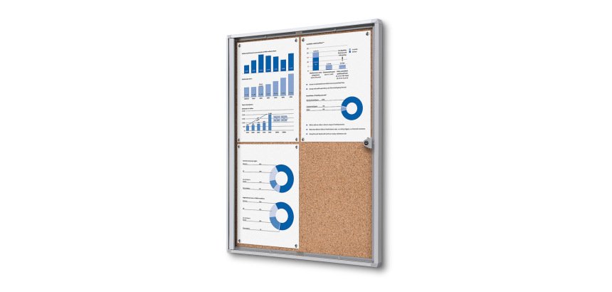Cork Indoor Lockable Showcase Economy 4x A4