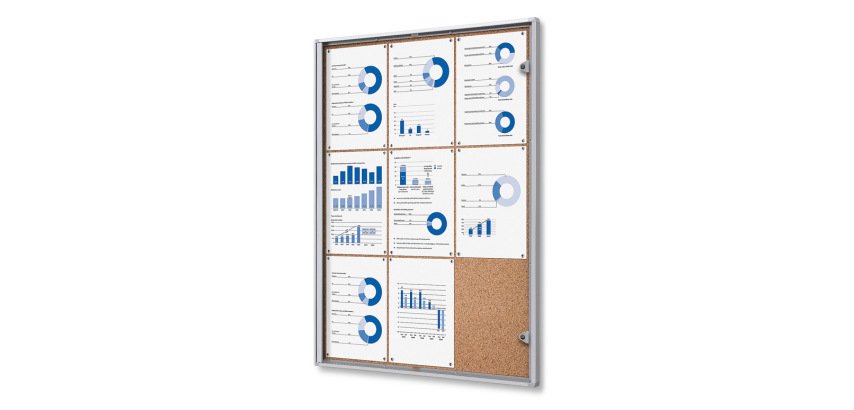 Cork Indoor Lockable Showcase Economy 9x A4