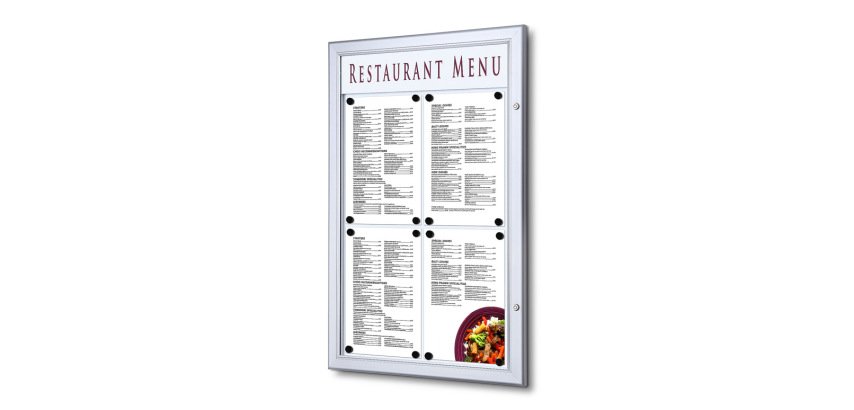 Porte-menu Extérieur Logo / LED 4 x A4 Portrait