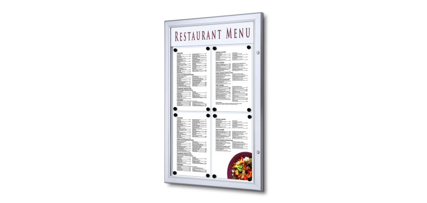 Porte-menu extérieur 4 x A4 Portrait