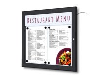 Vitrina Porta Menú Exterior LED 2 x A4 Horizontal Negro
