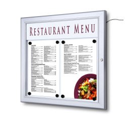 Vitrina Porta Menú Exterior LED 2 x A4 Horizontal