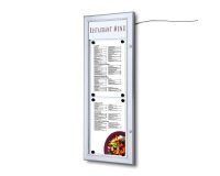 Vitrina Porta Menú Exterior LED 2 x A4 Vertical