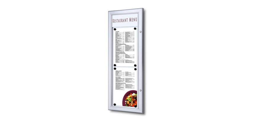 Porte-menu Extérieur Logo / LED 2 x A4 Portrait
