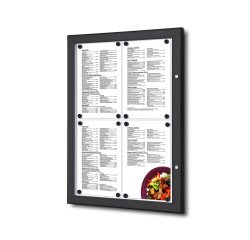 Negro Porta Menú Exterior Cubierto 4x A4