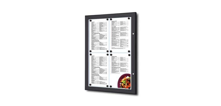 MenüKasten Outdoor Schwarz 4x DIN A4