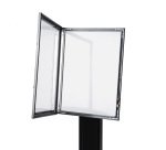 Black Freestanding Menu Pole LED Illuminated 4x A4