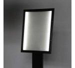 Black Freestanding Menu Pole LED Illuminated 4x A4