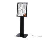 Black Freestanding Menu Pole LED Illuminated 4x A4