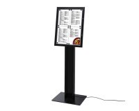 Speisekartenkasten Freistehend LED Schwarz