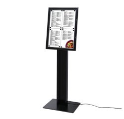 Negro Soporte Para Menú 4x A4 LED