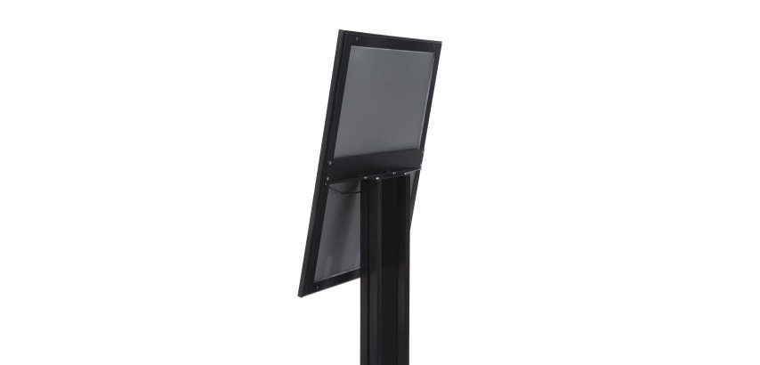 Porte Menu LED sur Pied Noir 4x A4 LED