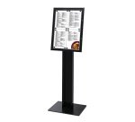 Black Freestanding Menu Pole Non-Illuminated 4x A4