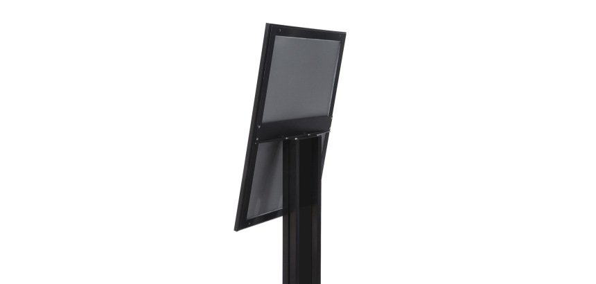 Black Freestanding Menu Pole Non-Illuminated 4x A4