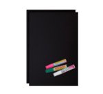 Lot De 2 Feuilles D'écriture Noires Et 3 Stylos Craie A2