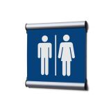 Ecriteau de porte Komplett-Set 15,5 x 15,5 cm Homme/Femme Bleu