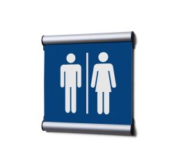 Señalización para puerta Set Completo 15,5 x 15,5 cm Hombre/Mujer Azul