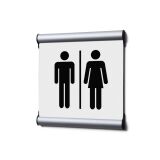 Ecriteau de porte Komplett-Set 15,5 x 15,5 cm Hommes/Femmes Blanc