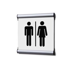 Señalización para puerta Set Completo 15,5 x 15,5 cm Hombre/Mujer Blanco