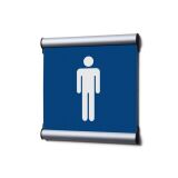 Ecriteau de porte Komplett-Set 15,5 x 15,5 cm Hommes Bleu