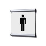 Ecriteau de porte Komplett-Set 15,5 x 15,5 cm Hommes Blanc