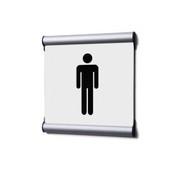 Señalización para puerta Set Completo 15,5 x 15,5 cm Hombre Blanco