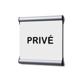 Ecriteau de porte Komplett-Set 15,5 x 15,5 cm Privé Blanc