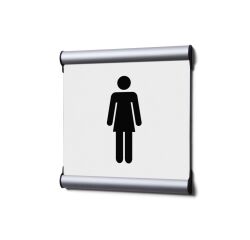 Señalización para puerta Set Completo 15,5 x 15,5 cm Mujer Blanco