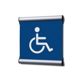 Ecriteau de porte Komplett-Set 15,5 x 15,5 cm Invalide Bleu