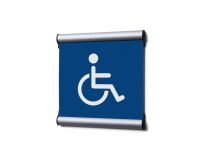 Señalización para puerta Set Completo 15,5 x 15,5 cm Discapacitados Azul