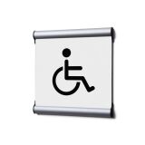Ecriteau de porte Komplett-Set 15,5 x 15,5 cm Invalide Blanc