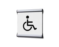 Señalización para puerta Set Completo 15,5 x 15,5 cm Discapacitados Blanco
