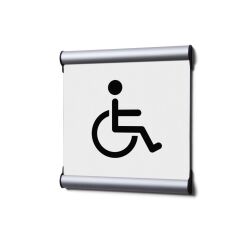 Señalización para puerta Set Completo 15,5 x 15,5 cm Discapacitados Blanco