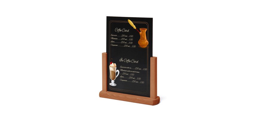 Natura Table Top Chalk Board Light Brown A4
