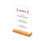Support de menu en bois en T Format A4 Portrait